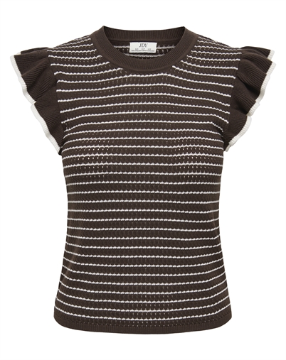 JDY - JDYCarice Frill Pullover Top - Chocolate Brown